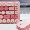 Compact Wireless Keyboard and Mouse Combo, Colorful Round Keycap, Soundless