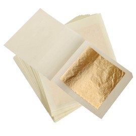 KIRIN Imitation Gold Leaf Sheets,1.97"x1.97" Gold Foil Sheets for Crafts Gilding,Resin Jewelry Making and DIY Nails(30 Pieces)