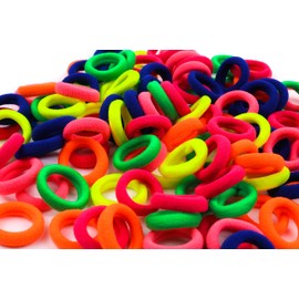 Mytoptrend 100 Pieces Mini Soft Hair Tie Kids Colorful Hair Bobble Seamless Hair Band Small Rolled Fabric Hair Ponio for Girls Kids Toddlers Ponytail Holder Hair Accessories (Mix Neon -Multicolour)
