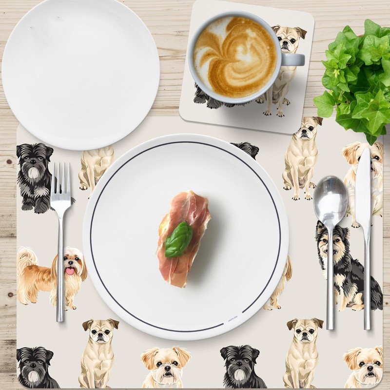 Placemats and Coasters Set 8-Piece (4+4) – Heat-Resistant, Waterproof, Non-Slip