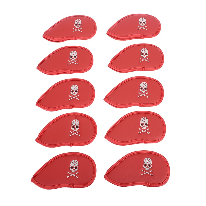 10PCS Golf Club Head Cover PU Leather Protective Abrasion Resistant