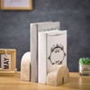 Newtay 2 Pcs Travertine Marble Bookends 5 Inch, 3 Inch