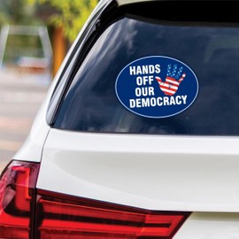 Hands Off Our Democracy Vinyl Sticker, Resist Hate Decal, Anti-Trump, Resist Racism Sticker, Resist Fascism Car Bumper Sticker, 6" x 4.5"