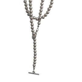 CHERRY Knot 925 Silver Plated Necklace, Ball, Navajo Pearl Style, Ball Chain, Hypoallergenic Metal, Adult, Fashionable, Copper, Resin, No Gemstone