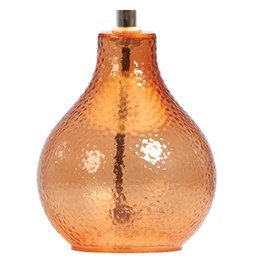 Satsuma Orange Hammered Glass Modern Table Lamp with Satsuma Orange Velvet Shade | 30cm Height | in-Line Switch | UK Approved | Glass Urn Design