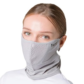 SUIGOLF KOREA (Type H) UV Sun Protection Balaclava Half Face Mask - for Hiking, Running, Cycling & Outdoor Sports (H-7 Gray, Medium)