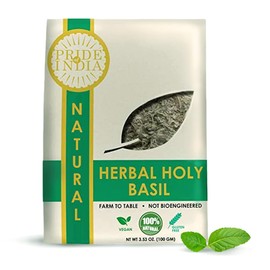 Pride Of India - Natural Tulsi Holy-Basil Herbal Tea, 3.53 oz (100gm) Whole Leaf