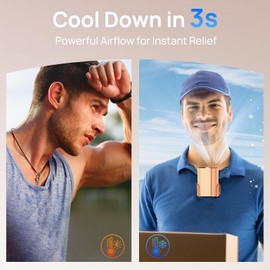 DUOMIY Portable Waist Clip Fan, 36000RPM Personal Rechargeable Wearable Neck Fan, Mini Belt Fan with Strong Wind & Fast Cooling, 100 Speeds for Outdoor, Indoor, Jobsite, Traveling (Orange)