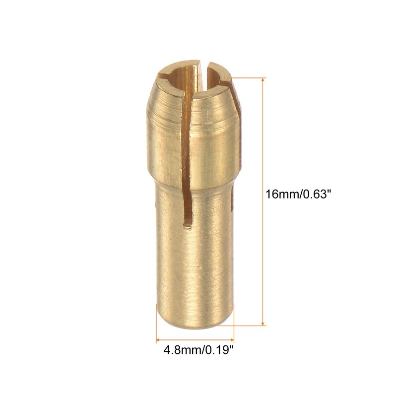 sourcing map 10pcs Brass Collet 3mm Brass Drill Chucks Mini