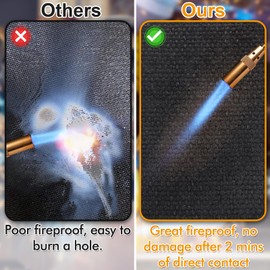 Welding Blanket Fireproof for Copper Pipe - Fire Resistant Fiberglass Soldering Mat with Plumbing Hole, Protective Flame Insulation Pad for Propane Torch Brazing Plumbing, 12" x 12"