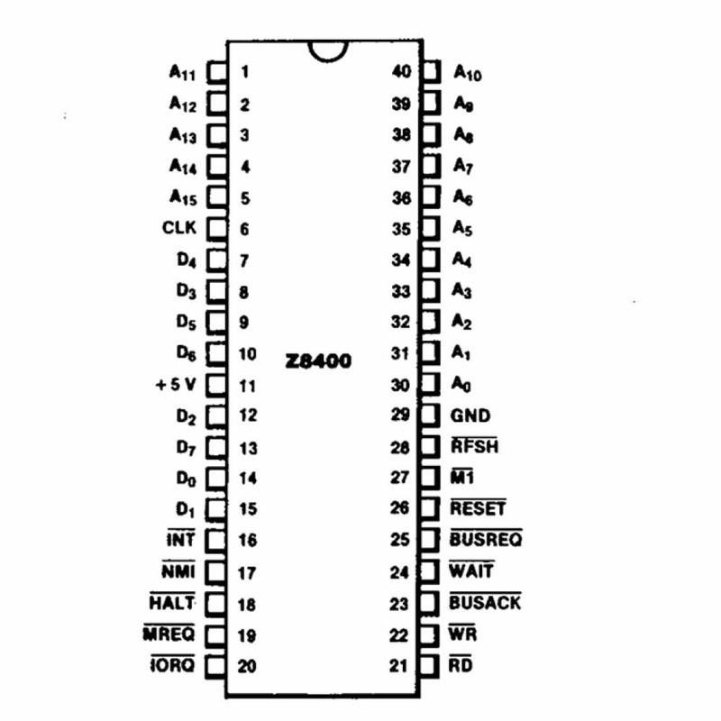 Bridgold 2pcs Z84C0020PEC Z80 Z80CPU IC CPU Microprocessor 20MHz,DIP-40.