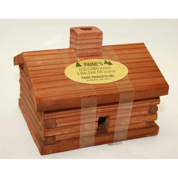 Paine's Medium Log Cabin Incense Burner Comes with 10 Balsam fir logs