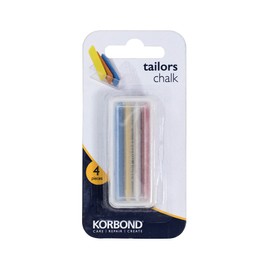Korbond 190012 Tailors Set – 4 Coloured Chalks Plus Reusable Storage Case – Sewing and Crafting Essential, Yellow