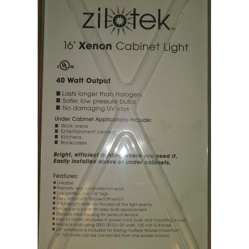Zilotek 16" Xenon Cabinet Task Light Plug In 120v (2)