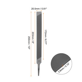 sourcing map Mill File 8 Inch High Carbon Steel Single Cut Flat Hand Rasp File for Deburring and Removing Material