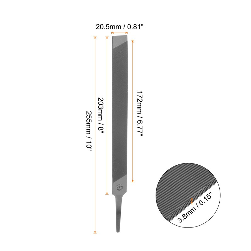 sourcing map Mill File 8 Inch High Carbon Steel Single