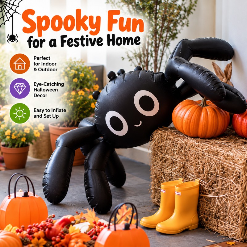 3D Spider Balloon for Halloween Party Decorations – Eye-Catching Inflatable