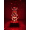 Wireless Crystal Bear Night Light 3D Glass Bedside Lamp Colorful