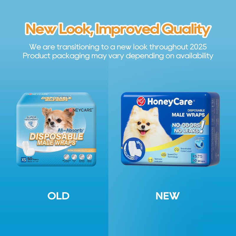 HONEY CARE All-Absorb A27 Male Dog Wrap, 50 Count, Extra