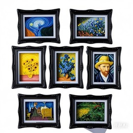 Fridge Refrigerator Magnets Picture Frames, Vintage Style Open the Back Cover and Directly Insert For Photos, Paintings, DIY Specimens, Etc. It Can Placed On the Table,Stuck on Fridge (4, black)
