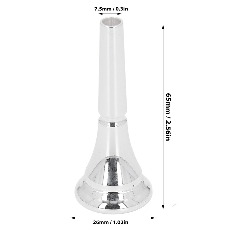French Horn Mouthpiece Metal Silver Plated Standard French Horn Mouth