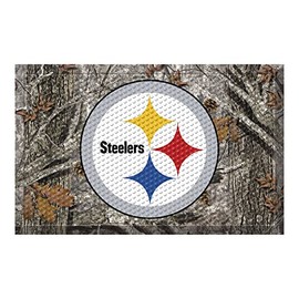 FANMATS 18989 Pittsburgh Steelers Rubber Scraper Door Mat, Camo Color