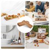 KEJJNYER Set of 4 Acacia Wooden Serving Platters, Rectangular Wooden