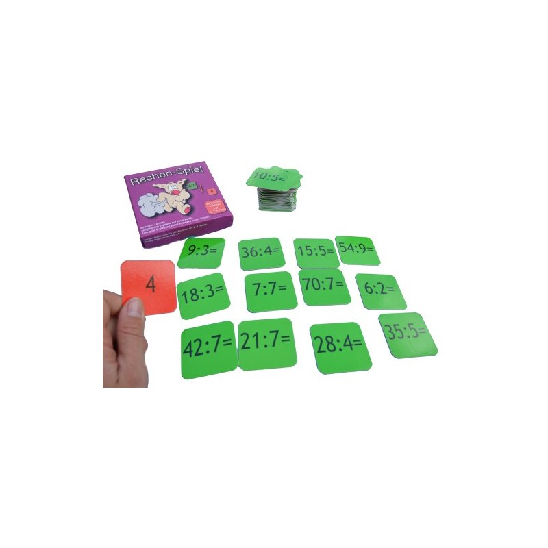Compute Game Pieces in Small 1x1,80 Learning Cards, Lightweight with
