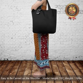 TOPDesign - Paquete de 1 bolsa de lona de algodón súper fuerte grande de 12 onzas, bolsas de tela reutilizables para compras, bolsas de tela de dos tonos para manualidades, bricolaje tus diseños