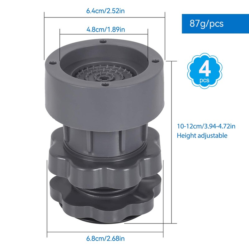 Pack of 4 Vibration Damper Washing Machine, Adjustable Vibration Damper,