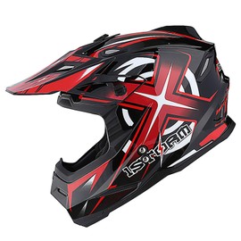 1Storm Youth Kids Motocross Helmet BMX MX ATV Dirt Bike Helmet Teenager Racing Style: HF801 Racing Red