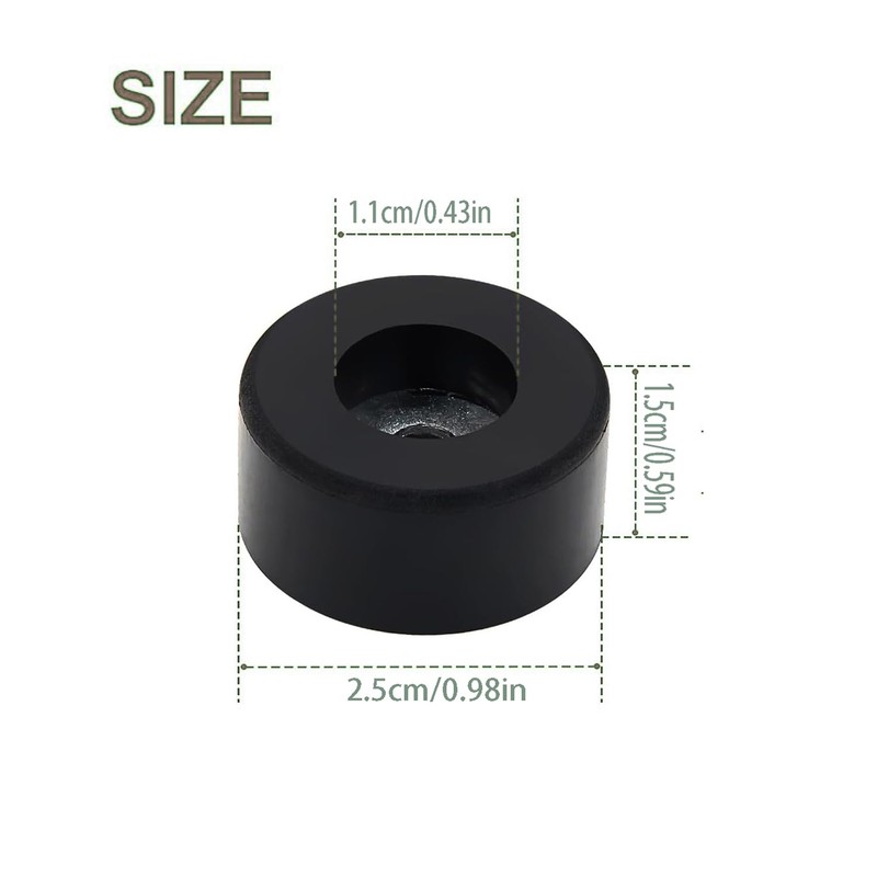 Roczential 16 Pack Speaker Rubber Feet with Stainless Washer Round