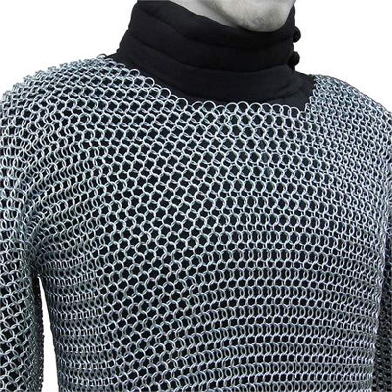 Medieval Chain Mail Shirt and Coif Armor Set and Shirt