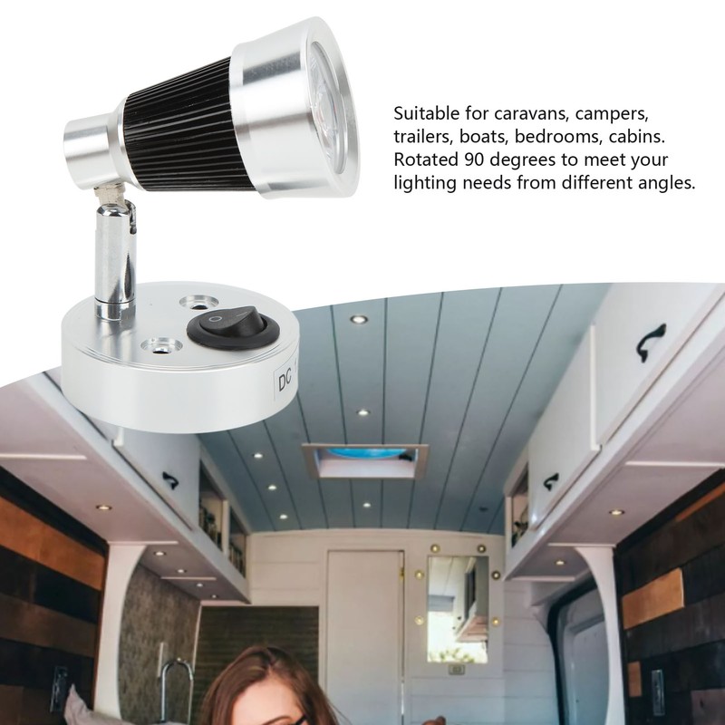 LED Swivel Reading Light 90° Adjustable RV Spotlight Interior Lighting