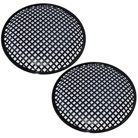 AERZETIX - C53602 - Set of 2 Mesh Mesh Protective Nets/Protective Grille/Loudspeaker Grille for Loudspeakers/Box Cases/Subwoofer - Diameter 260 mm 10'' - Colour Black - for Car