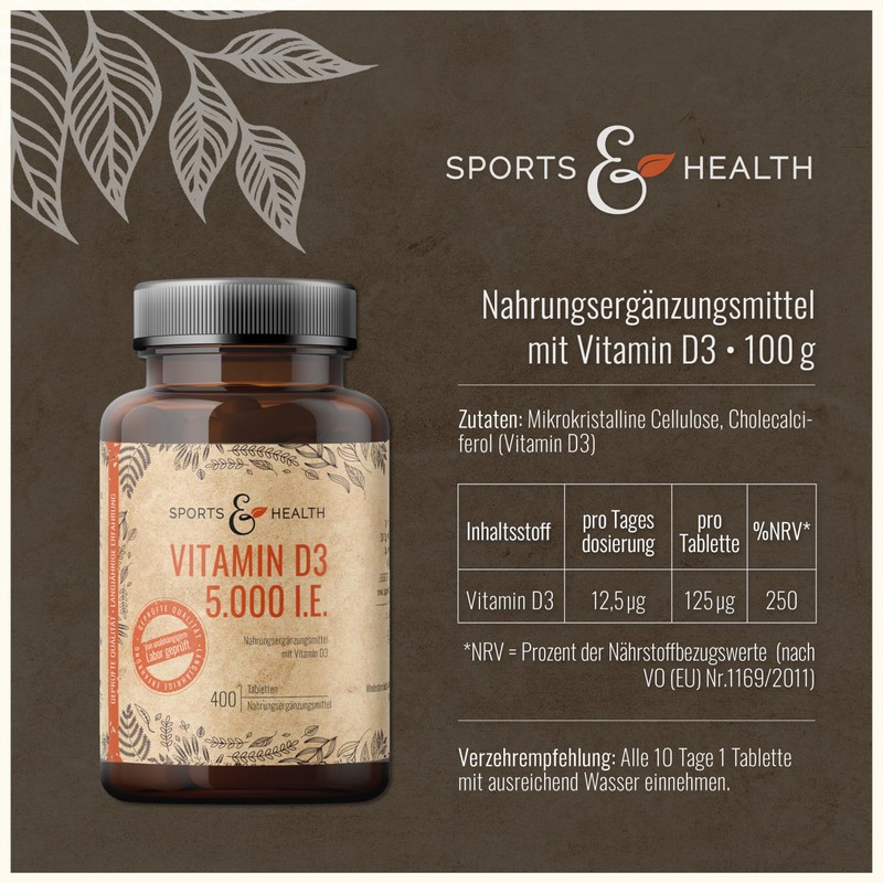 Vitamin D3 Tablets - Vitamin D3 5000 IU - Vitamin