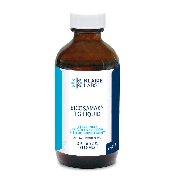 Klaire Labs Eicosamax TG Fish Oil - Ultra Pure Omega-3 Fish Oil Pills with EPA/DHA - Sustainably Sourced - Natural Lemon Flavor for No Fishy Burps or Aftertaste (30 Servings / 5 fl oz)