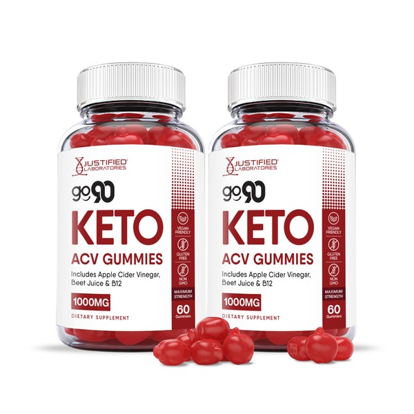 Justified Laboratories (2 Pack) Go 90 Keto ACV Gummies 1000MG