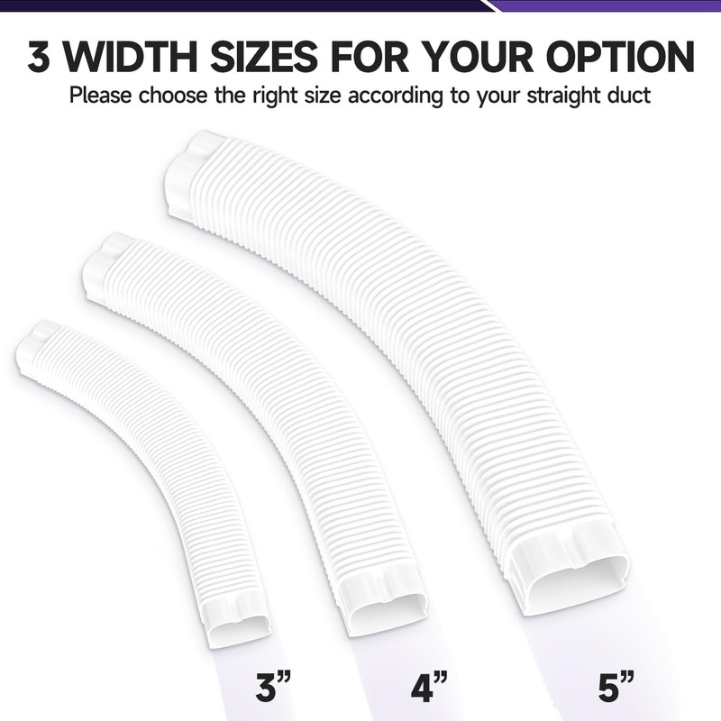 Cestluck 3" Width x 1.6 Ft Flexible Duct, PE Material,