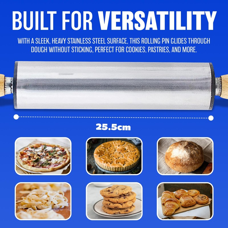 Stainless Steel Non Stick 19" Rolling PIN Pastry Dough Baking