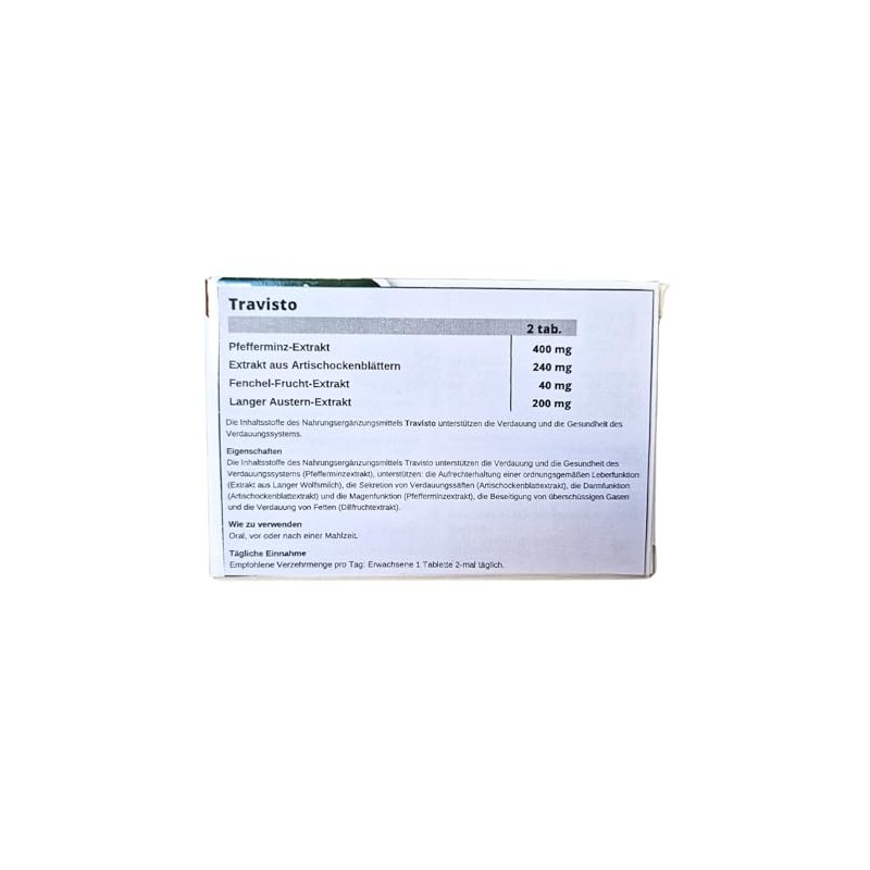 Travisto Digestion of Fat Digestive System Abdominal Pain 30 Tablets