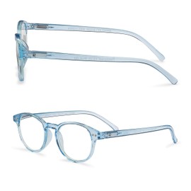 Readerest Gafas de lectura redondas con bloqueo de luz azul (azul claro, aumento de 1.25), gafas de computadora, a la moda para hombres y mujeres, antirreflejos, antifatiga ocular, protección UV