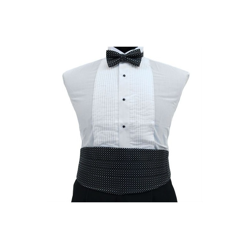 Cummerbund & Bow Tie Black Dot cb00018