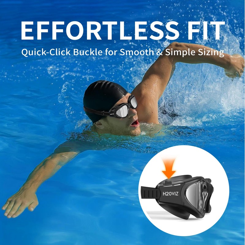 H20VIZ Swimming Goggles | Polarised, Anti-Fog, UV400 Protection, Anti-Leak, Includes