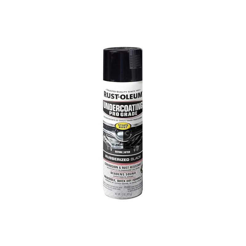 Rust-Oleum 248656 Professional Grade Rubberized Undercoating Spray, 15 oz, Black