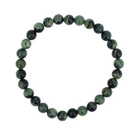Taddart Minerals - 6mm Natural Gemstone Ball Bracelet on Elastic Nylon Thread - Handmade, Rubber
