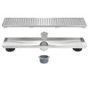 Neodrain 18-Inch Brushed Linear Shower Drain with Removable Quadrato Pattern
