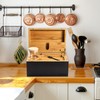 ARRAWIS Large Bamboo Storage Box with Removable Tray Kit -