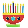 Hanukkah Foam Toy Menorah with Removable Candles and Dreidel Design
