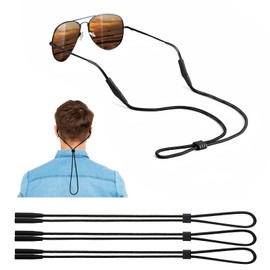 BANSTLE Eyeglasses Holder Strap - 3 Pcs Adjustable Eyewear String Lanyard Retainer - Sunglasses Strap for Men, Women and Kids - Eyeglass Holders Around Neck - Black | BANSTLE